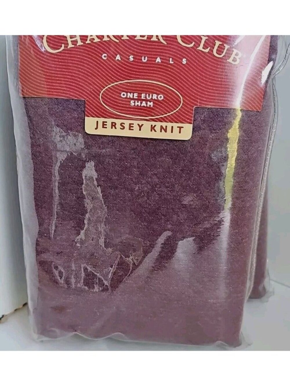 New Charter Club Plum Euro Sham Jersey Knit 30" square Macys vintage set of 2 - Picture 3 of 11